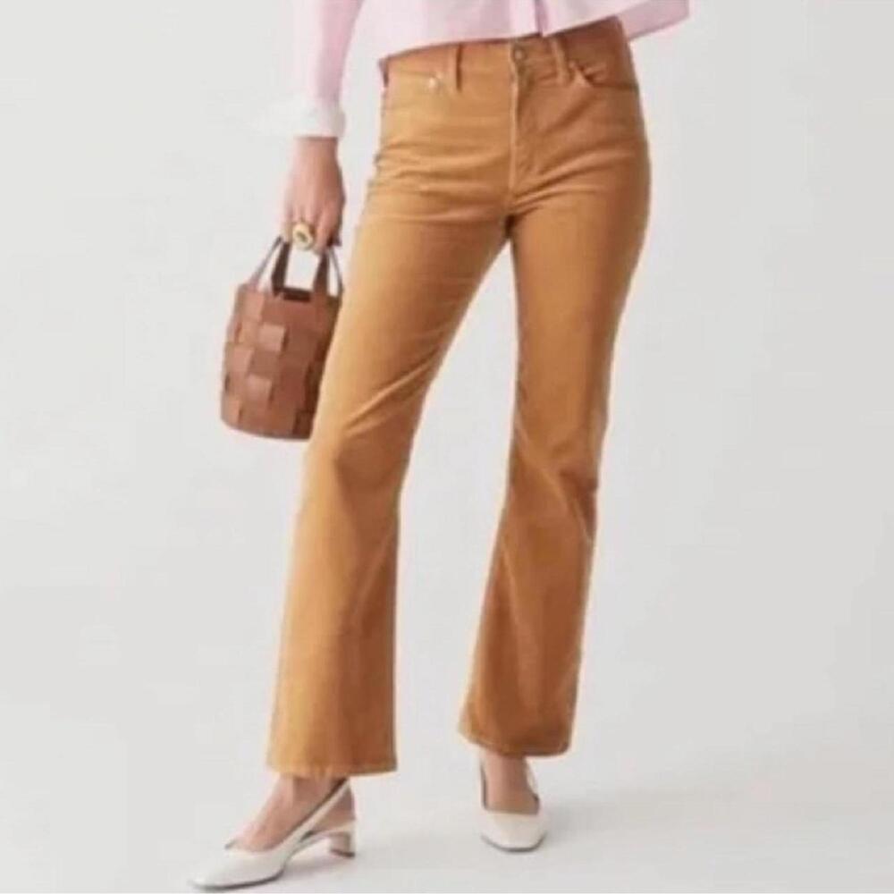 J.Crew high-rise slim straight leg demi tan/camel corduroy pants size 29.